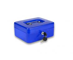 Burg-Wächter Geldkassette Money 5020, Stahlblech, Blau, Inkl. 2 Schlüssel und Hartgeldeinsatz