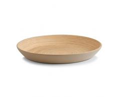 Schale rund flach Schüssel hochwertiger Bambus - Bamboo - Taupe - 30 x 4 cm