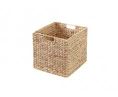 INWONA IKEA Kallax Expedit Regal Korb 34 x 32 x 32 cm aus Wasserhyazinthe Natur Faltkorb Flechtkorb Regalbox Storage Box Aufbewahrungskorb Schrankkorb klappbar faltbar und sehr stabil einzeln