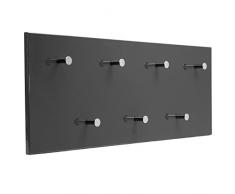 My-goodbuy24 Garderobe Wandgarderobe Hochglanz mit 7 Kleiderhaken Wandpaneel Flurgarderobe Garderobenpaneel Garderobenleiste MDF - grau Hochglanz