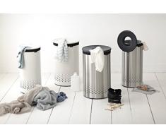 Brabantia 103469 Wäschebox 35 L Kunststoffdeckel in Dark Grey, matt steel