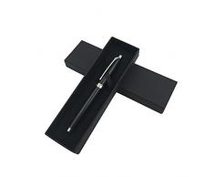 Lvcky 5 Stück Klassische Schwarze Schmuck-Kugelschreiber, Geschenk-Box mit Kissen Bleistift-Boxen Leer Etui Bulk Collection Set für Jahrestag Business