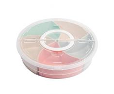 Chengstore Creative Ablaufrost, Servierplatte Früchte, Gemüse, 2 Fach Snacks Kunststoff Teller Obst Schale Küche & Essen Tisch Dekoration Korb 5 Compartment Fruit Box