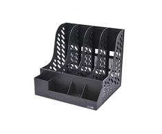 Mnjin Magazinablage ，Stiftablage Magazinhülle Dokumentenrahmen mit Vier Gliedern Schreibtisch Dokumenten-Organizer-Halter (Farbe: B1)