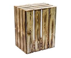 geflammte massive Obstkiste 49 x 42 x 31cm / Apfelkiste / Weinkiste aus dem Alten Land (OHNE AUFSCHRIFT)