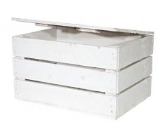 Vinterior Neue Holztruhe weiß *Klein* - Shabby Chic Look - Truhe aus Holz Holzkisten mit Deckel Aufbewahrungskiste Kiste Schatzkiste Spielzeugkiste 48x36x28cm