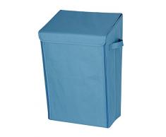 Wenko 62026100 Mobiler Wand Wäschesammler, Wäschekorb, Kunststoff - Polyester, Fassungsvermögen 30 L, 33 x 54 x 26 cm, petrol
