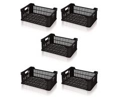 5x Gemüsekiste schwarz 60x40x22 Obstkiste * Gemüse Obst Kiste Lagerkiste inkl. Zollstock