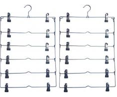Neusu Platzsparender Kleiderbügel aus Metall für Röcke - 6 Röcke