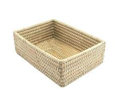 Gruener Handel Flechtkorb Kaisagras Rechteckig - Natur - Handarbeit - Fair Trade (Sehr groß)
