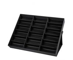 TMISHION Vitrine für Sonnenbrille – Aufbewahrungsbox mit 18 Fächern für Lesebrille, Schmuck, Uhren – Vitrine – Organizer für Schmuck – Tabletthalter tragbar für Geschäft