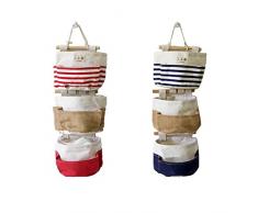 Fieans Hängeorganizer,Wand hängenden,Hanging Storage Bag,Wand Utensilo 3 Tasche Tür zurück Aufbewahrungstasche Hängende Multifunktionale Hängenden Tasche-Rot