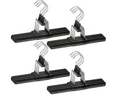 SIDCO Hosenspanner 12 x Metall Hosenbügel rutschfest Klemmbügel Hosenhalter schwarz