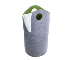 Wenko 3440200100 Wäschesammler Universal Filz L - Jumbo-Bag, 52 x 73 x 32 cm, 59 Liter, grau-grün