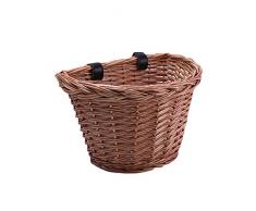 Demarkt Fahrradkorb aus Weide Vorne Lenkerkorb Weidenkorb Radkorb Hängekorb Vorne