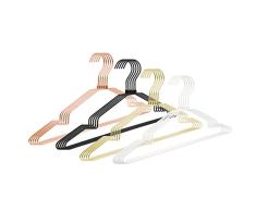 Kleiderbügel GARD hochwertiger Design Kleiderhaken 360° drehbar 42cm Metall Wirbelhaken 2 Einkerbungen Premium Multifunktionsbügel Jackenbügel platzsparend (15er Set, Gold)