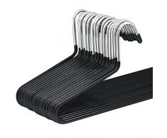 Yaheetech 20 stück Hosenbügel Kleiderbügel Hosen Metall Hosenspanner Clipbügel Rockbügel schwarz