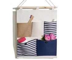 bellendo® Hängeorganizer Kinder, Bad, Tür, Wand Utensilo hängend Baby - Hängeaufbewahrung Kinderzimmer, Stoff Wandorganizer Aufbewahrung Tasche - 5 Fächer, blau