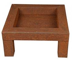 HSM rustikaler Feuer-Korb Feuer-Schale Pflanz-Beet Metall rostig 55 x 55 x 25 cm hoch