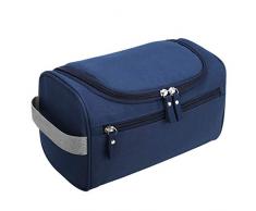 Reise Kulturbeutel Kulturtasche zum Aufhängen Herren & Damen Kosmetiktasche mit Mesh und Zip Fach Groß Waschtasche Wasserdicht Männer Frauen für Koffer Handgepäck Blau