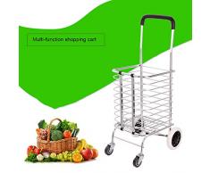 QXTT Faltbarer Einkaufswagen Leicht Treppenkorb Einkaufswagen Einkaufswagen Robuster Aluminium-Architektur