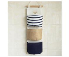 Wasserdicht Tür Hängeorganizer Wandtasche für Dusche,Kinderzimmer 3-Taschen (Blau)