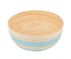Dadeldo Schale Asia Kitchen Design Bambus Küche Living Deko (11x25x25cm, Natur Blau)