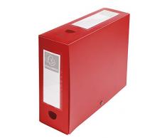 Exacompta 59935E Archivbox (mit Druckknopf, PP, Rücken 100mm, DIN A4) 1 Stück rot