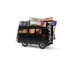 balvi - Van Dekorativer Zeitungsständer in Form eines Retro-Kombiwagens. Farbe: schwarz. Aus Metall.
