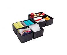 malin-system - Aufbewahrungsbox 6er-Set – Premium Stoffbox für Wäsche Schmuck Kosmetik und vieles mehr – Faltbox