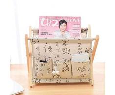 ZXHMZ zeitschriftenständer prospekthalter Zusammenklappbares Lagerregal Multifunktions-Schreibtischregal für Bücher zur Aufbewahrung von Zeitschriftentüchern-Kalligraphie