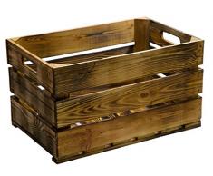 neue stabile Obstkiste Stiege, Apfelkiste, Weinkiste aus dem Alten Land +++ Natur 54x35x30 cm (geflammt)
