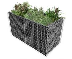 CASTLOVE Gabionen-Pflanzenkorb Stahl 180×90×100 cm Silbern
