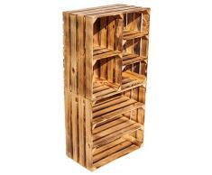 2er Set Mix großes Obstkisten Regal Bertha und Tamme geflammt Regalkisten Obstkisten Weinregal Kistenregal Weinkisten