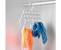 TRI Schal-Orga, Kleiderbügel für Schals, Tücher, Schalbügel, Schalhalter, Ordnungshelfer, Hängeorganizer, Gürtel, Krawatten, Kunststoff, 28 x 27,5 cm