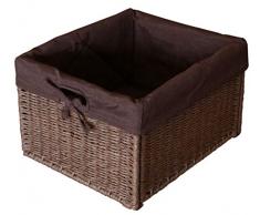 KMH®, Praktische Korb-Box JYTTE im Rattan-Look (braun mit braunem Innenfutter) (#204049)