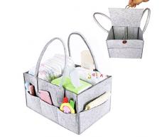 PER Filz Baby Windel Caddy Organizer Korb tragbar Storage Bin groß Kindergarten Tasche mit herausnehmbaren Trennwänden für Wickelkommode, Beißring, Windel, Lätzchen Best Baby Dusche Geschenk Korb