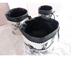 3er Set Utensilos - Ordnungshelfer Design: Black Roses