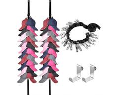 duquanxinquan Cap-Rack Kappenhalter Schwarz Baseball Cap Rack Hüte Regal Cap Holder Kleiderbügel Platzsparende Storage zum Aufhängen von bis zu 20 Baseball Caps