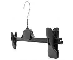 Hangerworld 30 Kunststoff Kleiderbügel mit verstellbaren Clips 35cm Klammern Schwarz