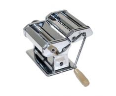 axentia Nudelmaschine, Metal verchromt, 14,5 cm breit, mit 3 Walzen für Spaghetti, Bandnudeln oder Lasagneplatten, mit Kurbel und Klemmbügel