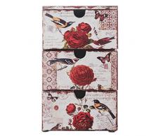 Rebecca Mobili Schmuckkommode, Mini-Kommode für Schmink- und Schmuckutensilien, 3 Schubladen, Weiß, im Vintage-Stil, für Bad Schlafzimmer – Maße: 30 x 18 x 15 cm (HxLxB) – Art. RE4763