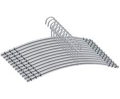 Momex 12 hochwertige & robuste Premium Kleiderbügel Metall aus Edelstahl 100% rutschfest gummiert platzsparend [12 Stück]