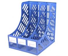 ULTECHNOVO 2 Stück 3 Abschnitte Desktop-Kunststoff-Magazinhalter - Rahmen Dateiteiler Schrankregal Papierdokument - Schreibtisch-Organizer mit A4-Aktenbeutel-Bonus