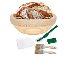 YBGW BrotprüfkörbeBanneton Proofing Basket 9 Zoll großer runder Brot Proofing Basket Natürliche Rattanschale für Hausbäcker
