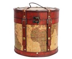 Hutkoffer 27cm Hutschachtel Hutbox Holz Antik-Stil Hut Box Schachtel Koffer Deko
