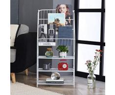 TJZ Dekorativer Rahmen Iron Art Storage Rack, Kinderzeitungsablage Magazinablage Regalpresse Ausstellungsstand Haushalt Büro Lagerregal 25 * 47 * 96Cm, Weiß