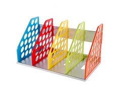 Stehsammler Kreativer Zeitschriftensammler mit 4 Fächern Abnehmbar Katalogsammler Stehordner Plastik Schreibtisch Organizer zur Aufbewahrung von Dokumenten Mappen Magazine