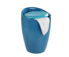 WENKO 20625100 Hocker Candy Petrol - Badhocker, mit abnehmbarem Wäschesack(100 % Polyester), Kunststoff - ABS, 36 x 50.5 x 36 cm, Petrol