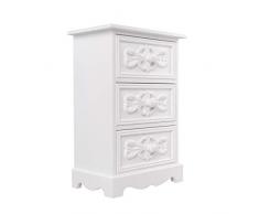 elbmöbel Kommode sehr klein Schmuckkommode Shabby Holz weiß Tischkommode Schränkchen H 37 x B 25 x T 16 cm